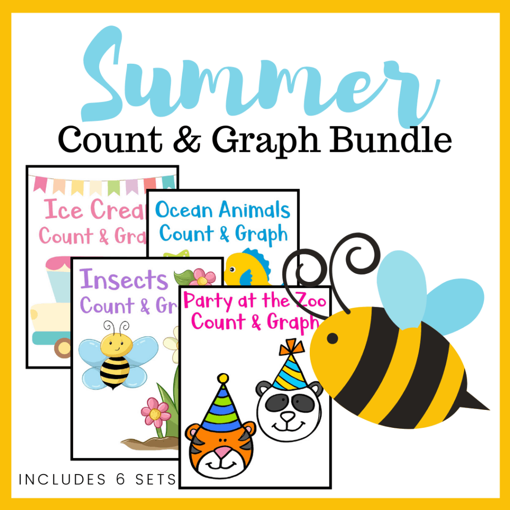 These colorful summer count and graph worksheets are a great way to practice counting and graphing skills all season long. Includes 6 themes.