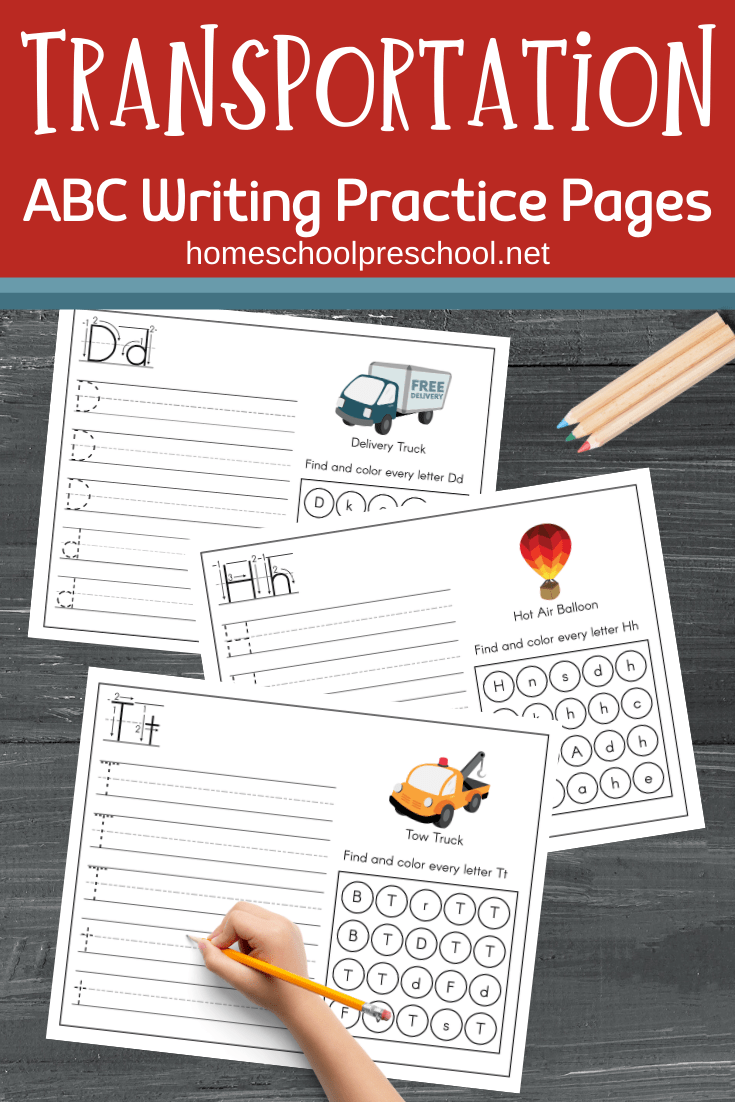 Preschool and kindergarten kiddos will love these transportation ABC letter practice pages! Zoom on over and download your copy today!