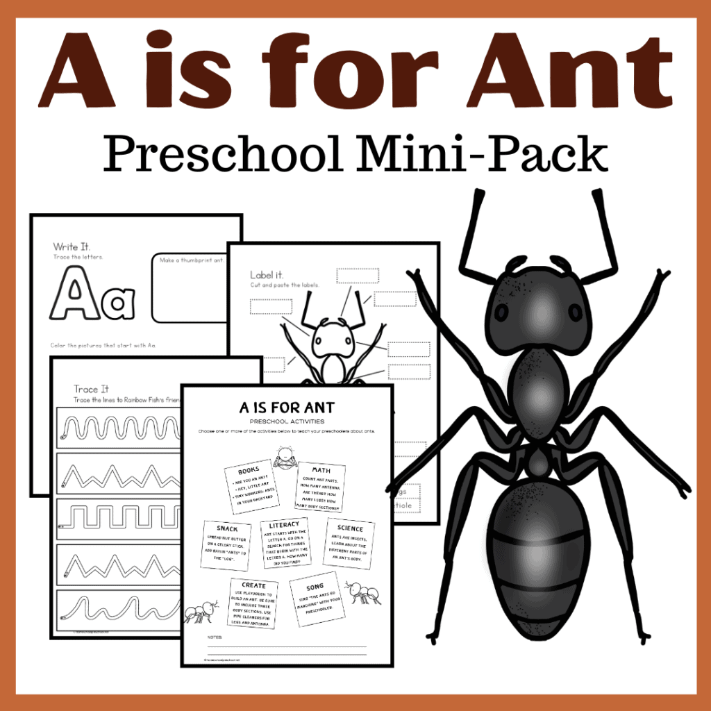 Free A Is For Ant Preschool Printables