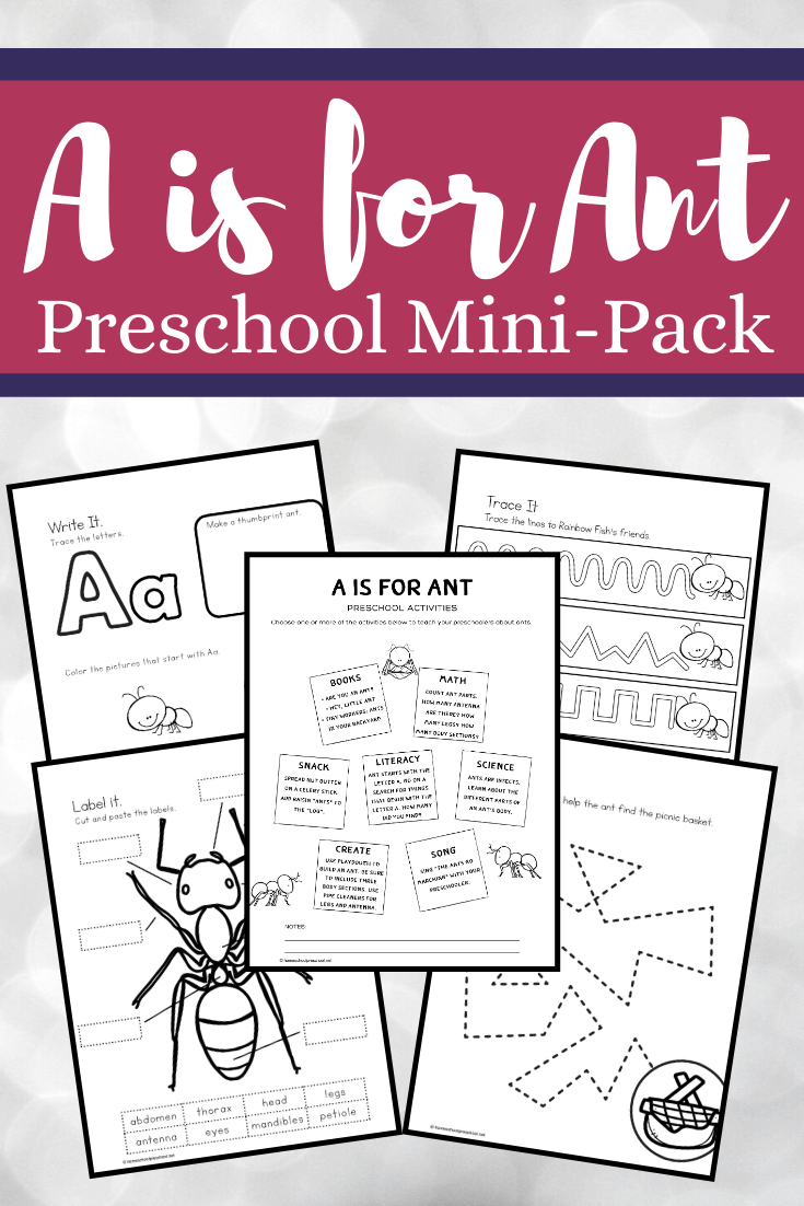 A is for Ant Preschool Printables