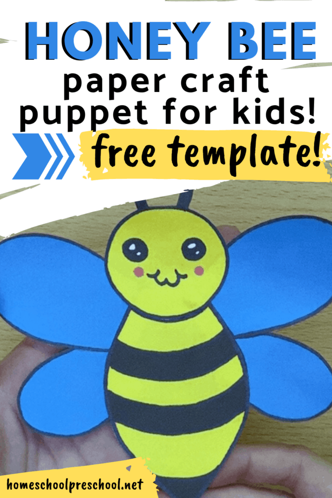 This printable bee craft for preschoolers is so cute! It is super simple to make, and it's sure to inspire hours of imaginative play.