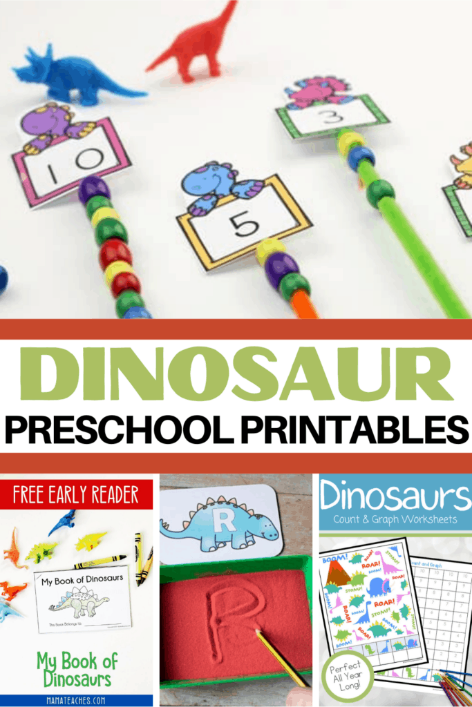 This dino-mite collection of dinosaur printables for preschoolers helps engage young learners as they learn basic math and literacy skills. 