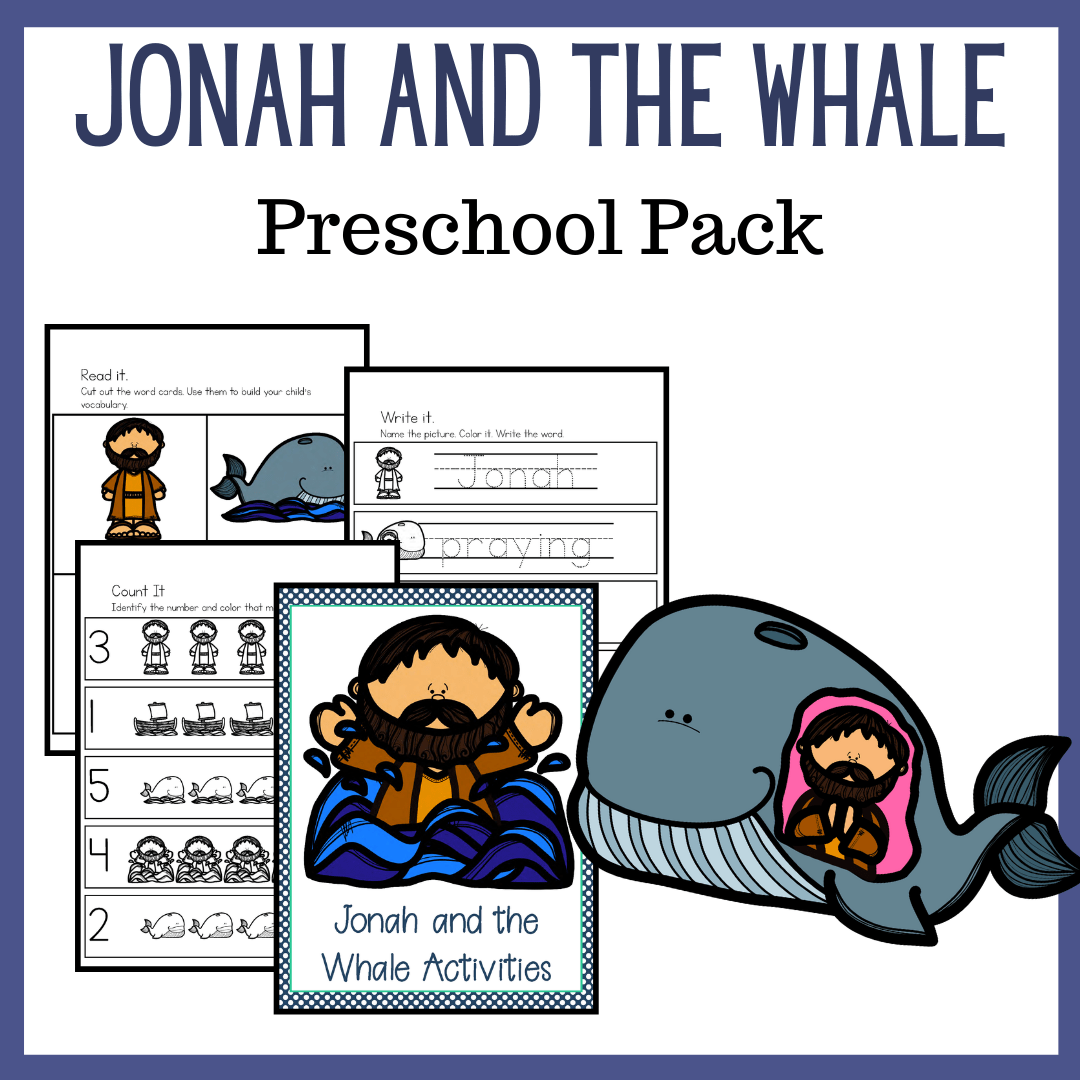 This pack of Jonah and the Whale preschool printables will help you extend the learning after reading your favorite version of the Bible story. 