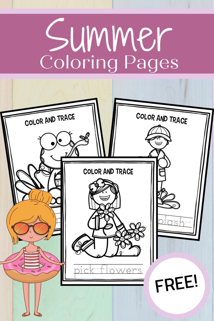 These summer coloring pages are perfect for preschoolers! They can color the pictures and practice their writing skills at the same time.