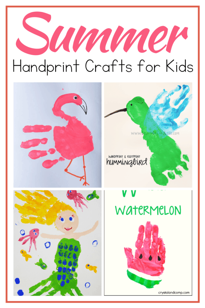 The best summer handprint crafts for preschool or kindergarten kids. Sunshine, ocean animals, and watermelon - they are all here! 