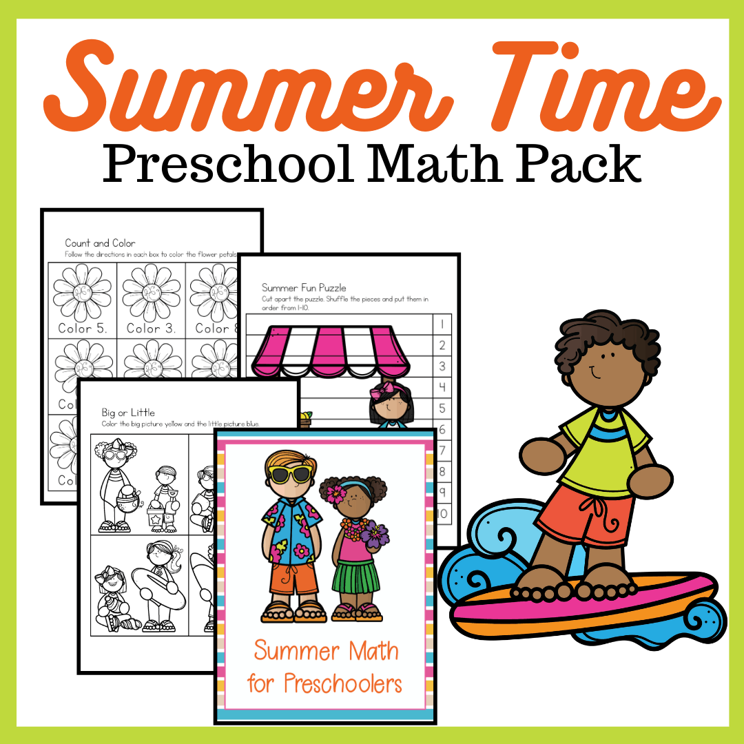 Download and print these summer math activities for preschoolers. This is a great way to help little ones focus on the numbers 1-10.