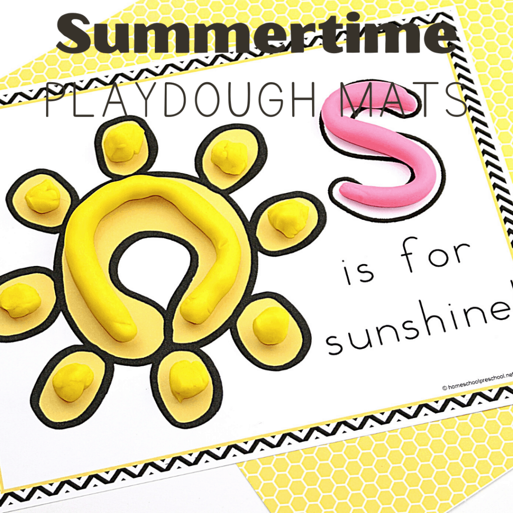 Build fine motor skills and creativity with these summer playdough mats! Print them all out and add them to your summer learning activities.