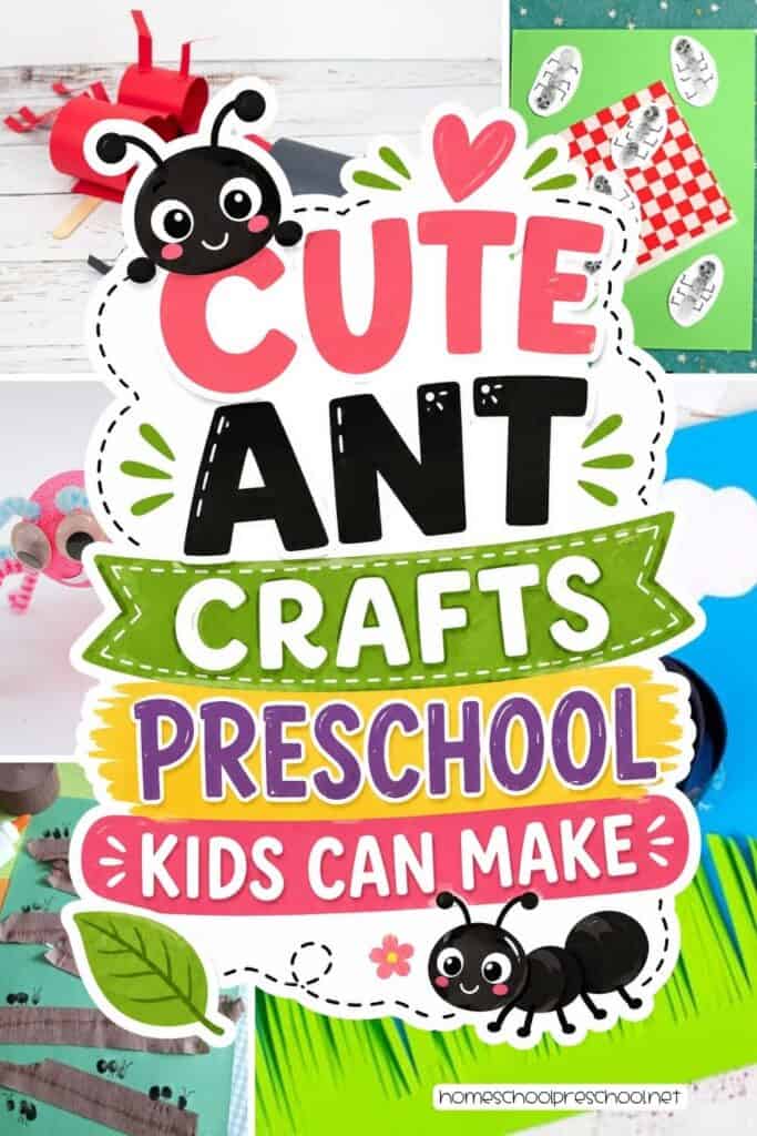 Cute ant crafts for preschool kids featuring easy bug-themed activities, paper ant projects, fingerprint ants, and simple preschool crafts children can make.