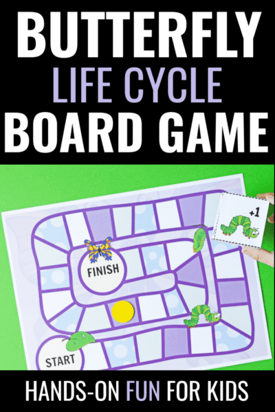 Add this butterfly life cycle printable game to your spring and summer preschool lessons. It's a fun way to practice adding on and taking away.