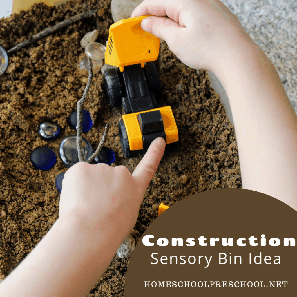 Your little ones will love this fun construction site sensory bin! It's super easy to set up, and it is sure to inspire hours of imaginative play.