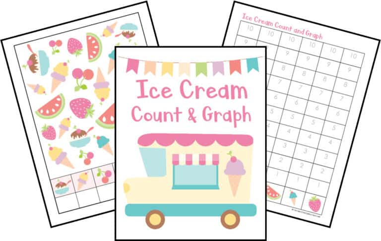 Printable Ice Cream Count and Graph Worksheets