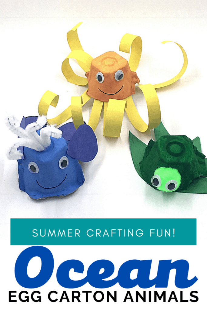 These egg carton ocean animals crafts are perfect for summertime! Decorate recycled egg cartons and turn them into cute sea creatures.
