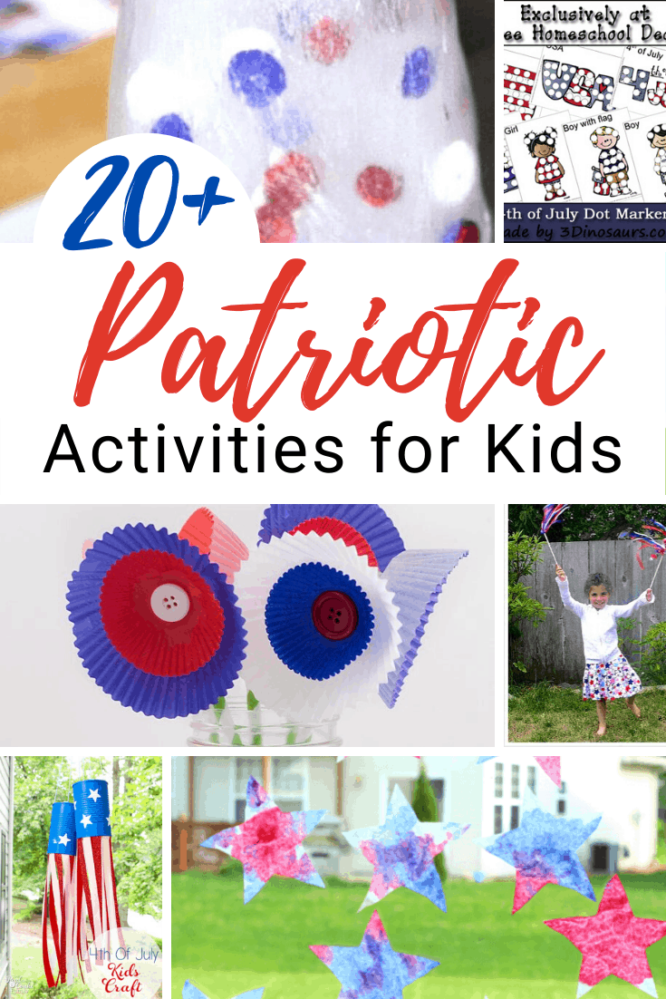 Your little ones will love learning about and celebrating Memorial Day and Fourth of July with this collection of fun patriotic activities for kids.