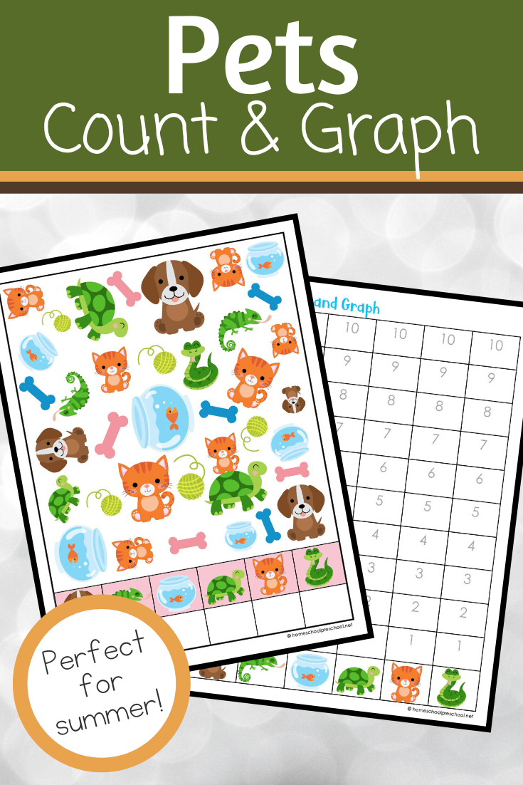 This pets count and graph activity pack is a great way for preschoolers to practice counting and graphing skills all year long!