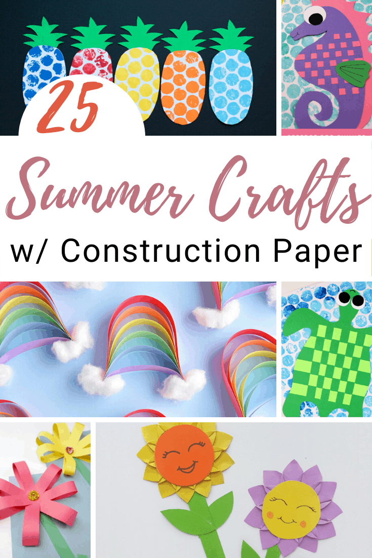 When the days are long and hot, try one of these summer construction paper crafts with your kids. Beat summer boredom with crafts!