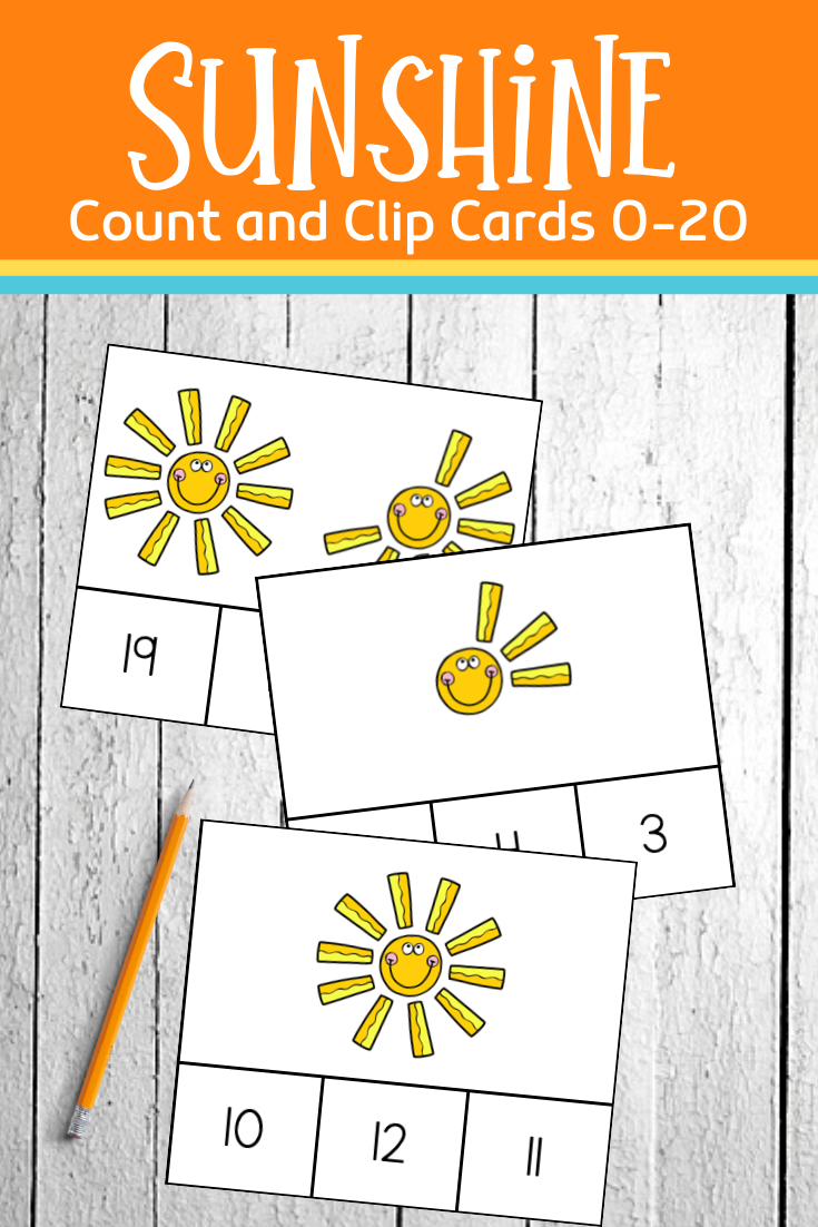 Sun Count and Clip Cards