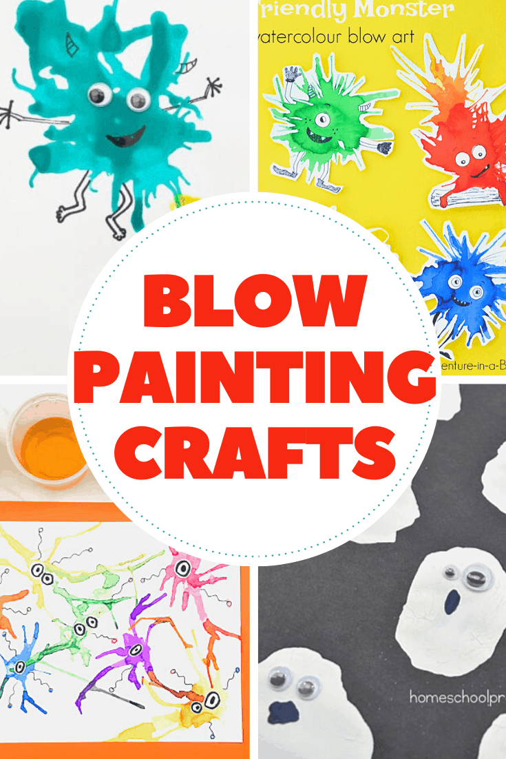 Blow-Painting Crafts for Kids