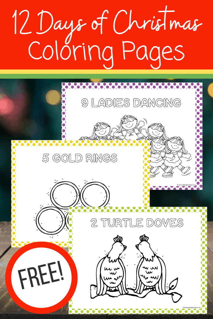12 Days of Christmas Coloring Pages