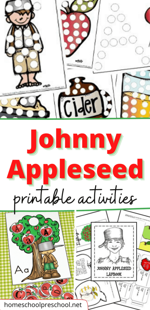 Printable Johnny Appleseed Activities for Preschoolers
