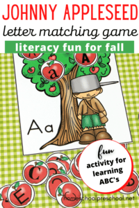Johnny Appleseed Letter Matching Game