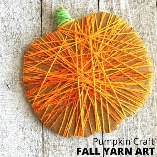 Pumpkin-Yarn-Art-Square Pumpkin Fine Motor Activities