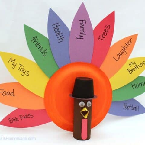 Thanksgiving-Gratitude-Turkey-Kids-Craft-480x480 Thanksgiving Crafts for Kids