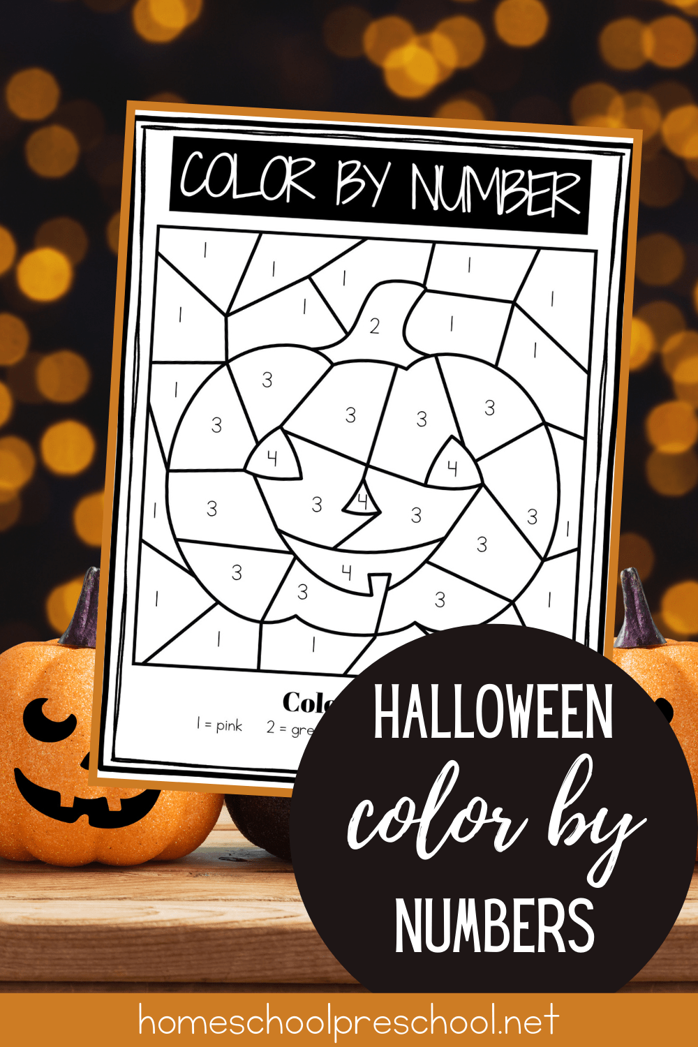 Preschool Halloween Color By Number Printable