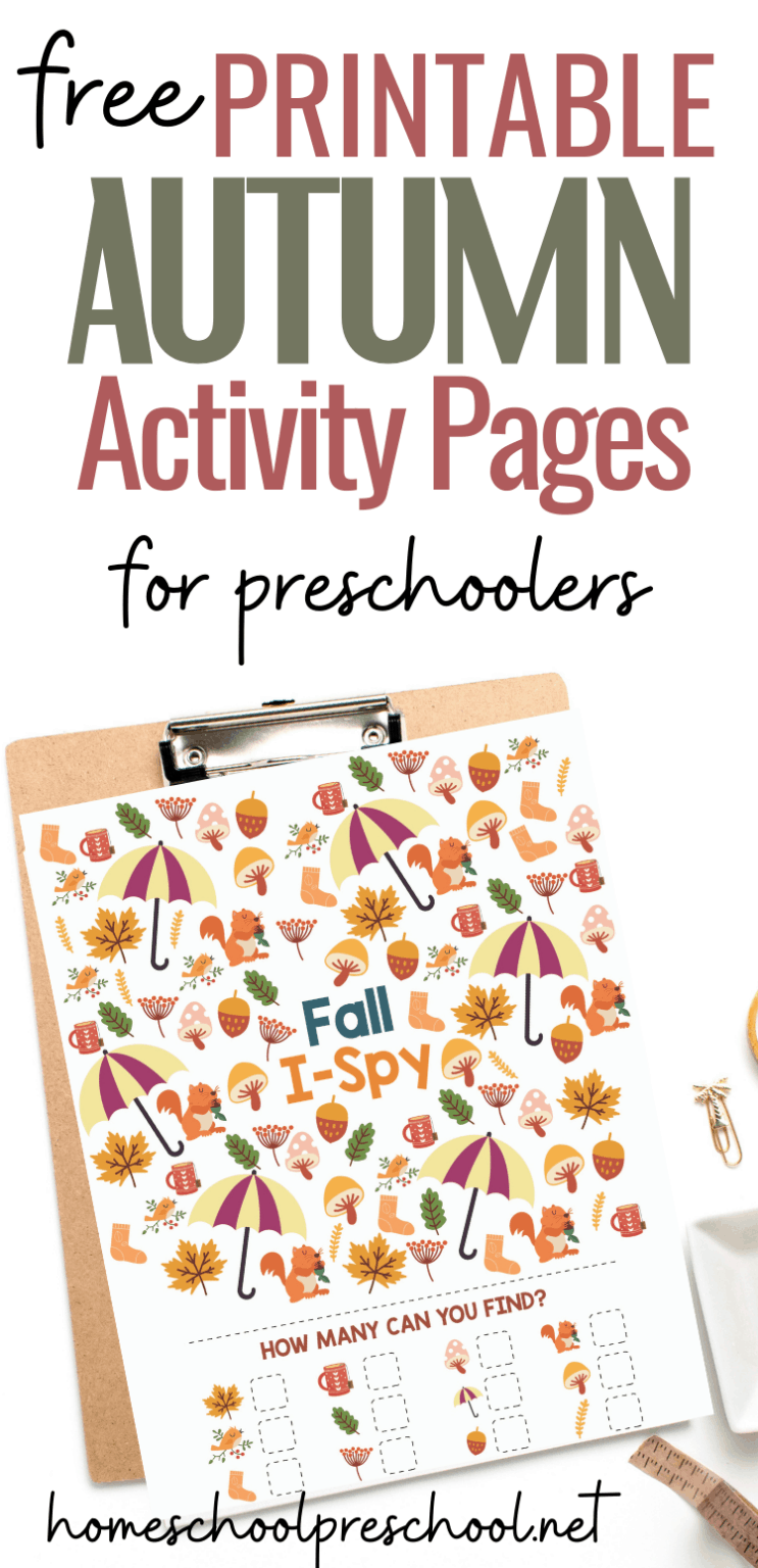 Printable Autumn Activities for Preschool and Kindergarten