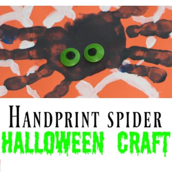 spider-handprint-craft Halloween Crafts for Kids