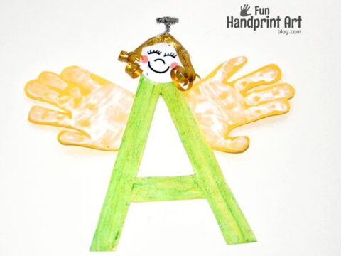 Image for Letter A Handprint Angel Craft
