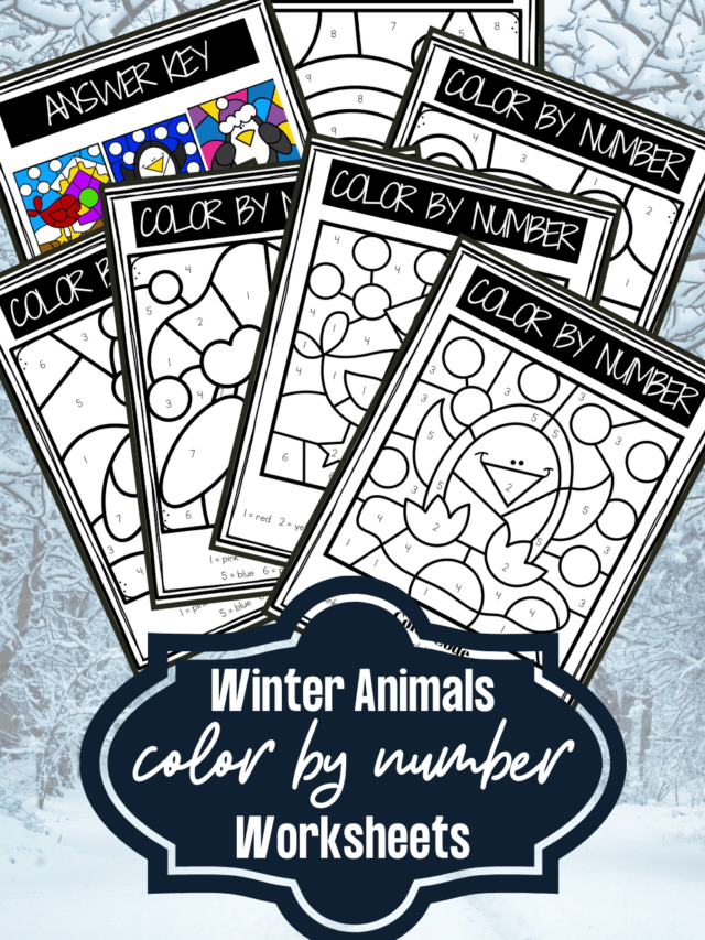 Winter Animals Color By Number Worksheets Story