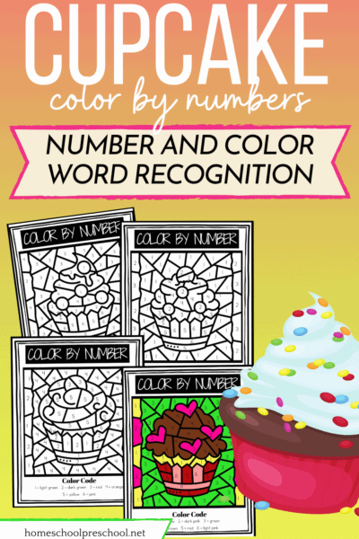 Free Cupcake Printable Color by Number Pages