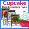 Free Cupcake Printable Color by Number Pages