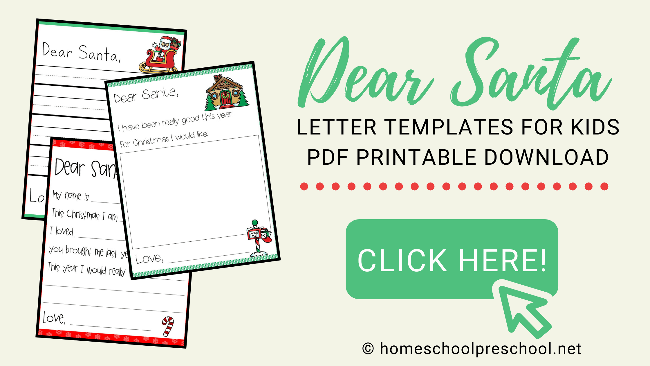 Free Letter to Santa Template Printables for Christmas With Regard To Dear Santa Template Kindergarten Letter