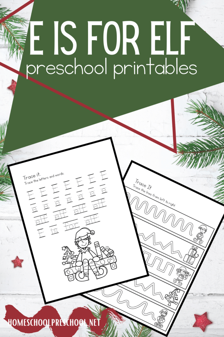 E is for Elf Printables
