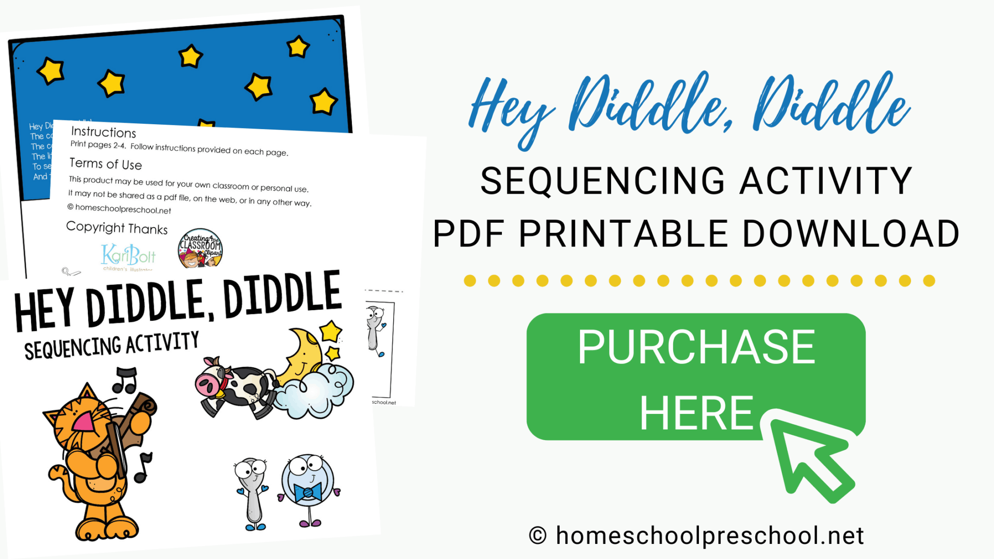 Hey Diddle Diddle Printable Sequencing Pictures