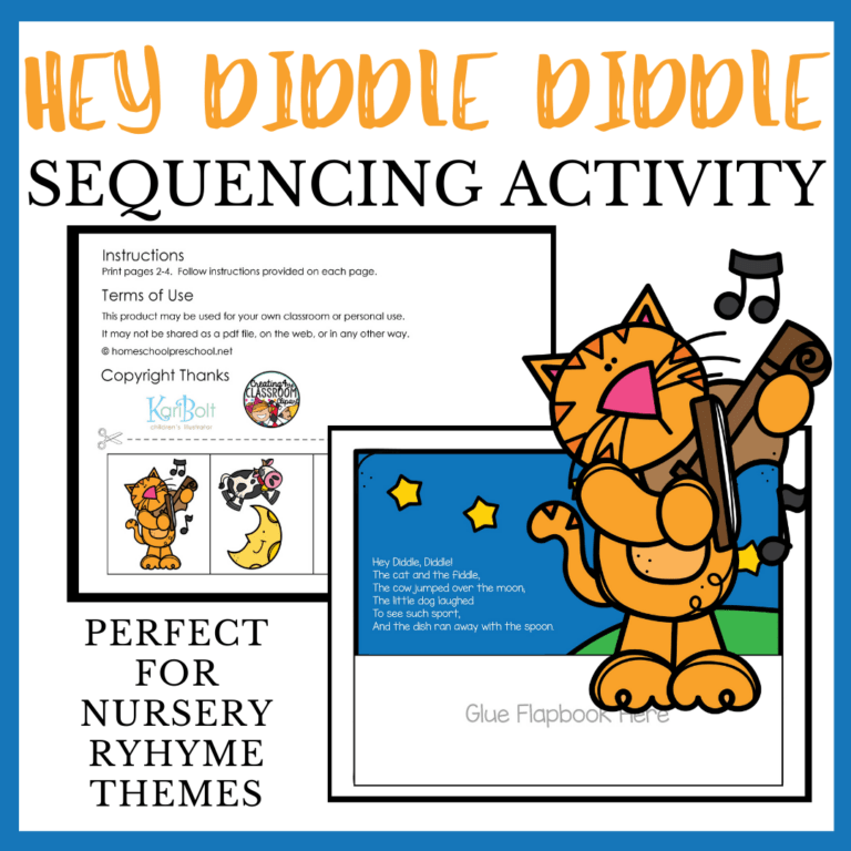Printable Hey Diddle Diddle Sequencing Activity