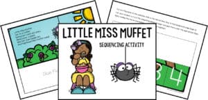 Printable Little Miss Muffet Sequencing Activity for Preschool