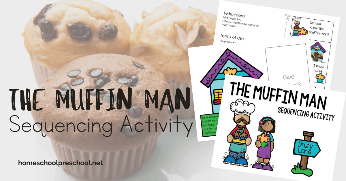 Printable Muffin Man Sequencing Activity for Preschool