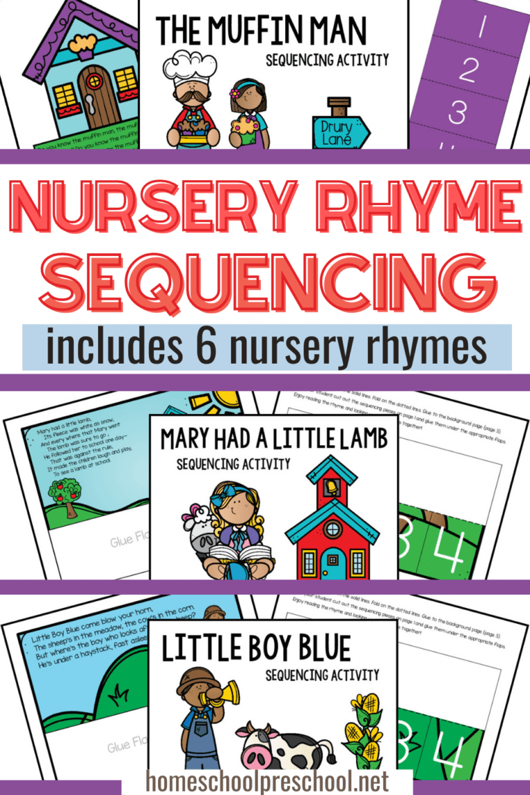 Nursery Rhyme Sequencing Bundle with 5 Rhymes