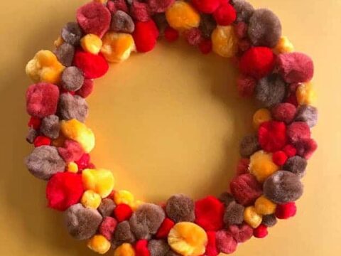 Image for Paper Plate Pom-Pom Wreath