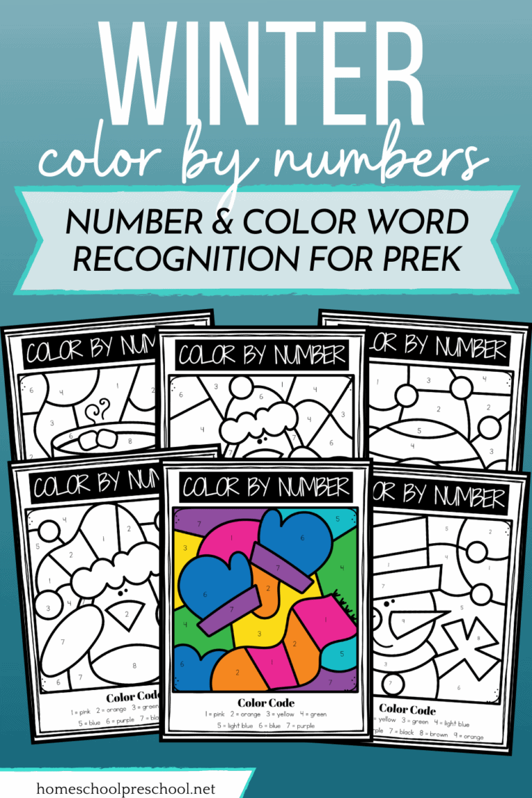 Free Color by Number for Winter