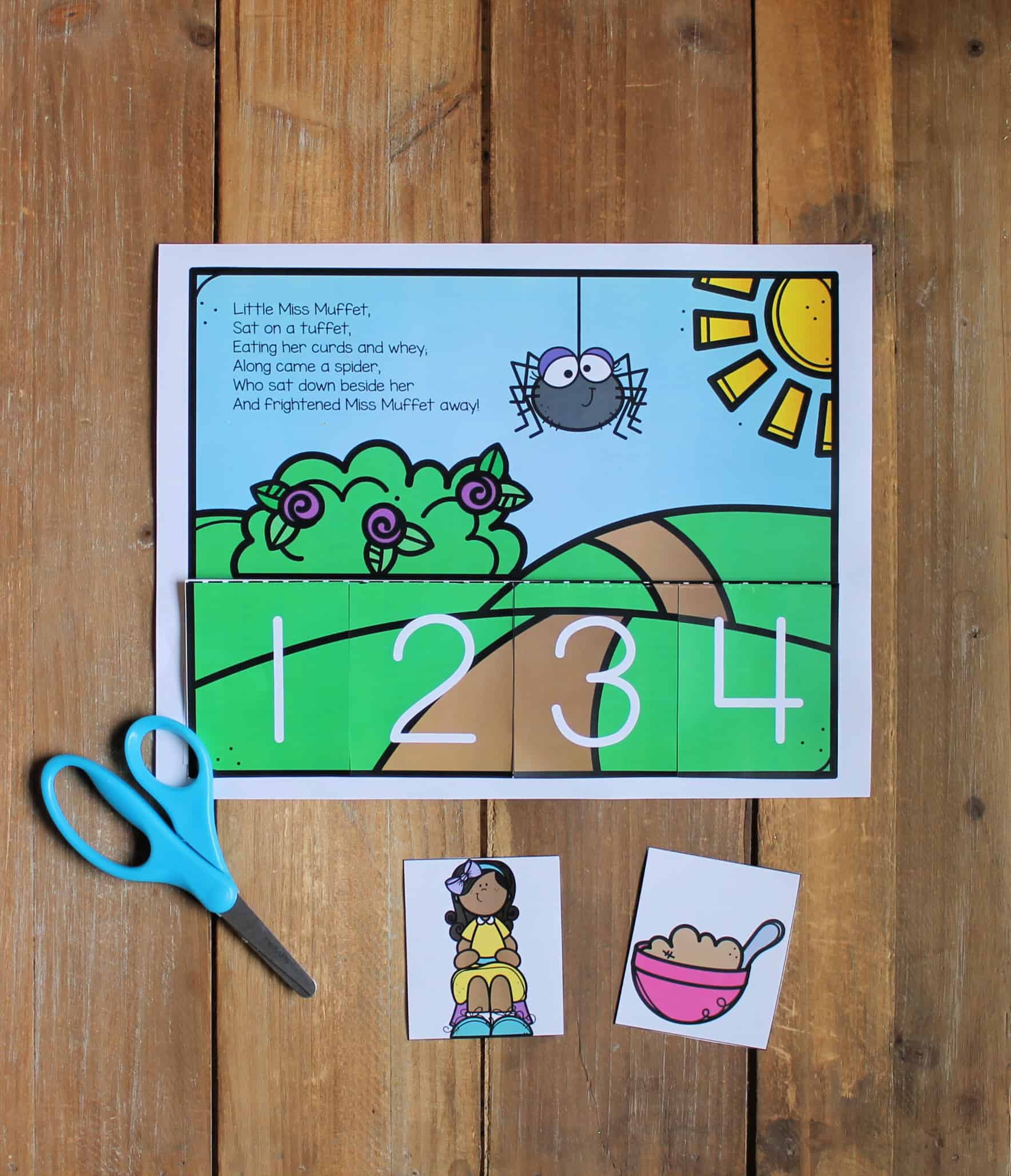 Little Miss Muffet Sequencing Printable