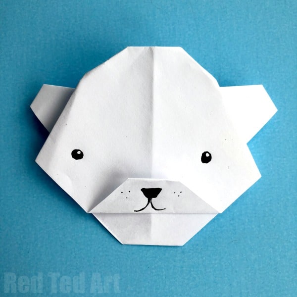 Origami-Polar-Bear-Craft Winter Animals Crafts