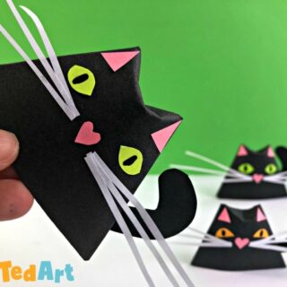 Paper-Black-Cat-Origami-1-320x320 Cat Crafts for Preschoolers