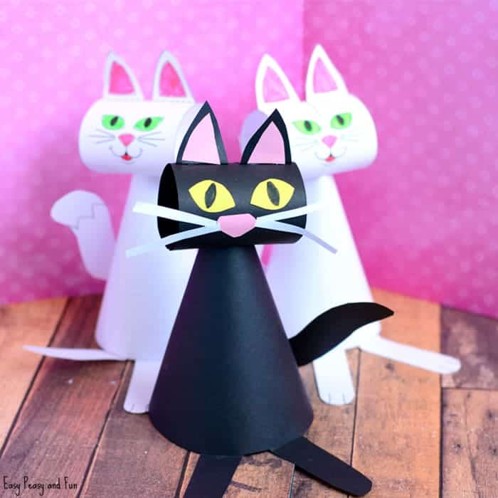 Paper-Cat-Craft-Template Cat Crafts for Preschoolers