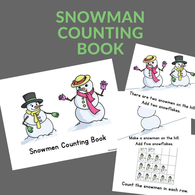 SNOWMAN-COUNTING-BOOK-1 Snowman Printables for Preschoolers
