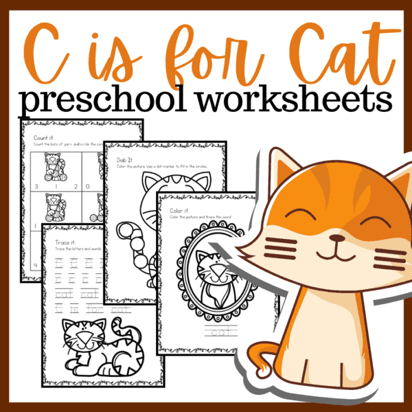 C is for Cat Preschool Printables