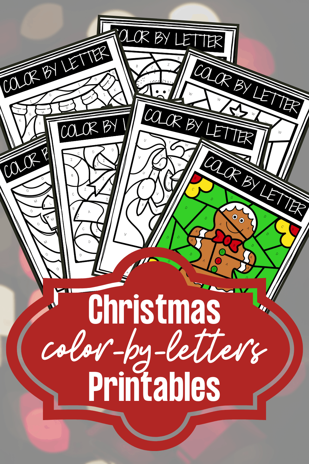 Christmas Color by Letter Worksheets