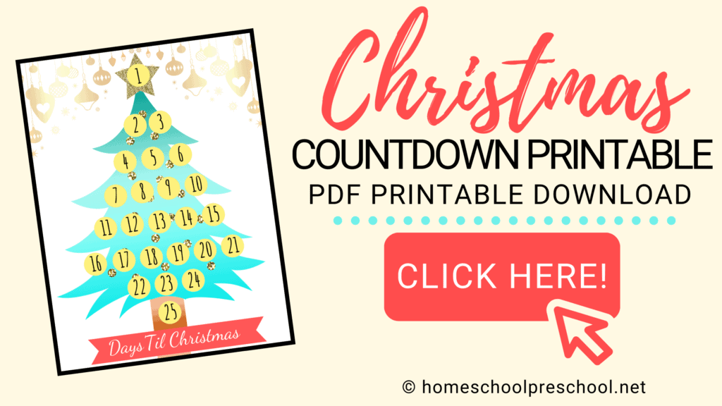 Printable Countdown to Christmas Template for Kids